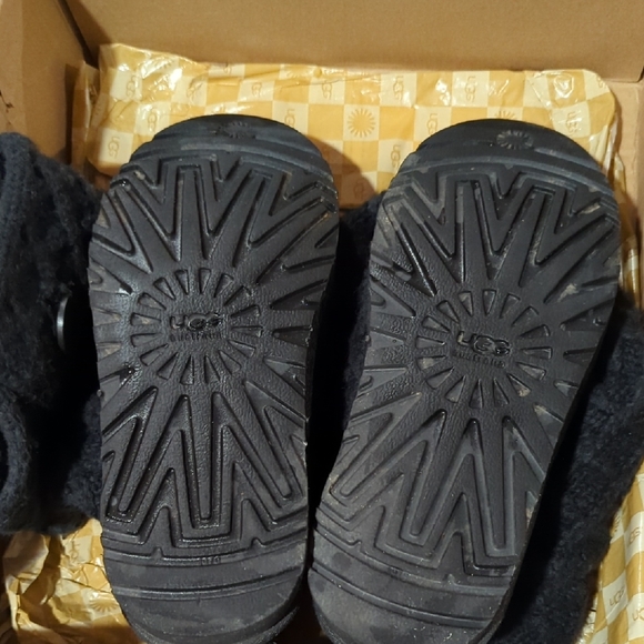 UGG Black Lattice Cardy Winter Boots Women's Size 8 - Picture 7 of 8